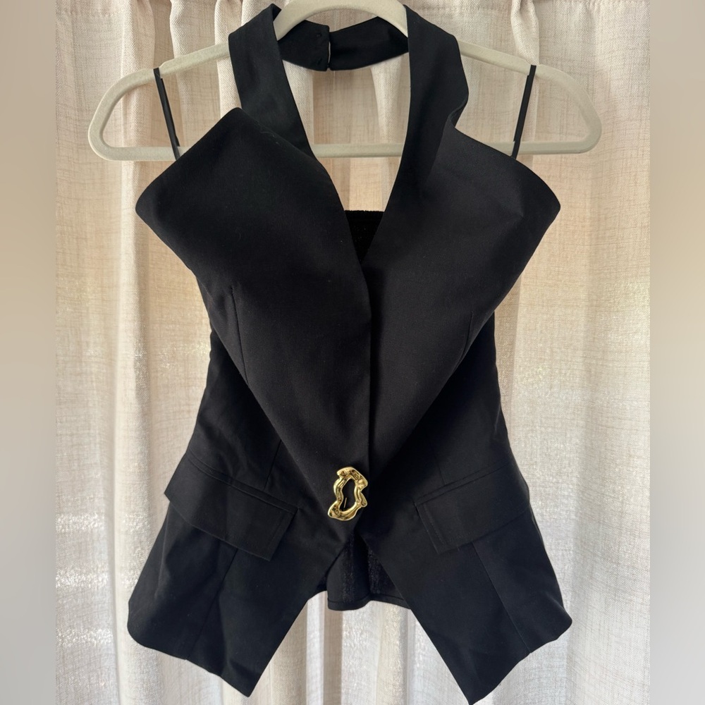 Commense Black Textured Vest